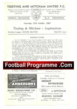 Tooting Mitcham United v Leytonstone 1962