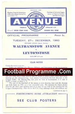 Walthamstow Avenue v Leytonstone 1960