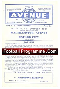 Walthamstow Avenue v Oxford City 1961