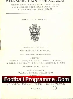 Wellington Town v Runcorn 1954