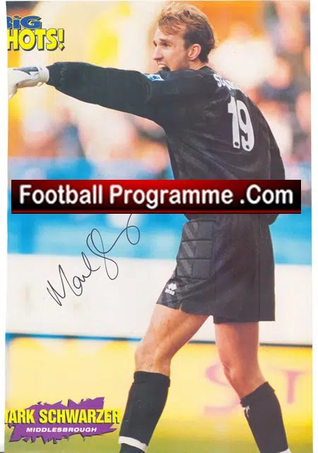 West Ham United Rio Ferdinand Autograph + Mark Schwarzer 1997