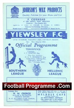 Yiewsley v Letchworth Town 1961