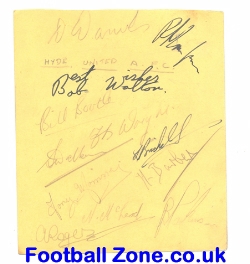 Hyde United AFC Football Team Multi Autographs Signed 1950’s