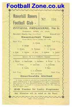 Newmarket Town v Courtaulds United 1938 – at Haverhill