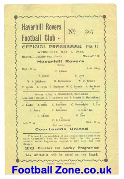 Haverhill Rovers v Courtaulds United 1938 – Cup Final