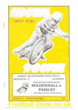 Mildenhall Speedway v Paisley 1975