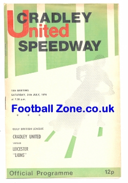 Cradley United Speedway v Leicester 1976