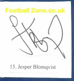 Manchester United Jesper Blomqvist Autograph 1999