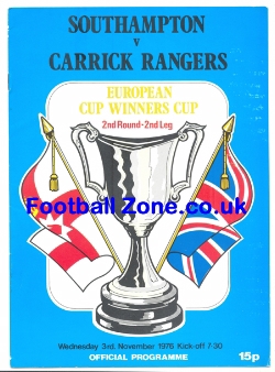 Southampton v Carrick Rangers 1976 – ECWC