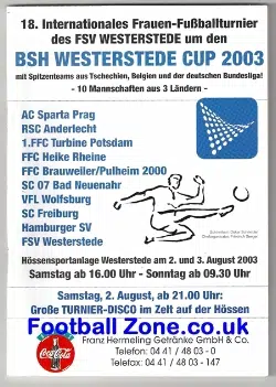 Germany Ladies Football Programme 2003 - Womens Frauen