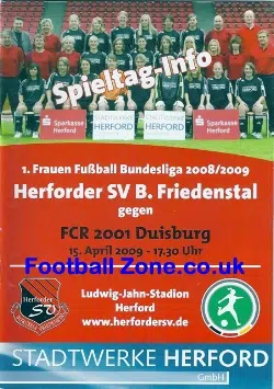 Germany Herforder Ladies Football Programme 2009 - Women's