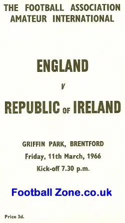 England v Ireland 1966 – at Brentford