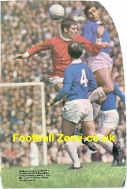 Manchester United Brian Kidd Signed Old Football Picture