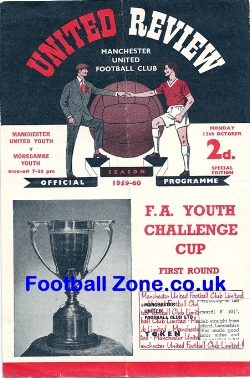 Manchester United v Morecambe 1959 – Youths Cup 14 – 0