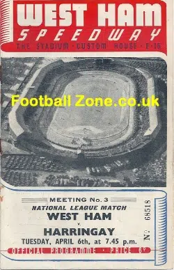 West Ham Speedway v Harringay 1948