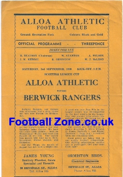 Alloa Athletic v Berwick Rangers 1960