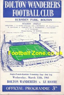Bolton Wanderers v Le Havre 1961 – Friendship Cup France