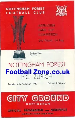 Nottingham Forest v FC Zurich 1967