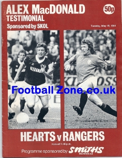Alex MacDonald Testimonial Heart of Midlothian Hearts 1984