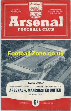 Arsenal v Manchester United 1956 – Ronnie Cope Debut