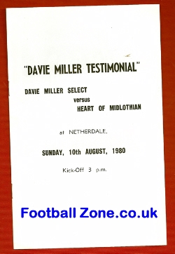 Dave Miller Testimonial Benefit Heart of Midlothian Hearts 1980