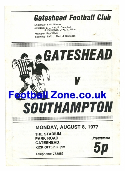 Gateshead v Southampton 1977 - Benefit Match