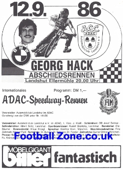 Germany George Hack Farewell Speedway Meeting 1986