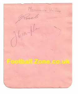 Manchester United Jack Rowley + Jack Crompton Autograph 1940's