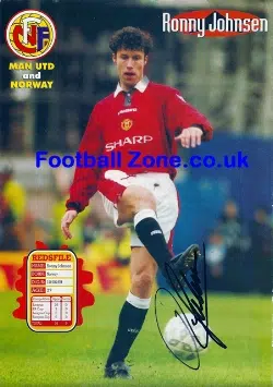 Manchester United Ronny Johnsen Autograph 1998