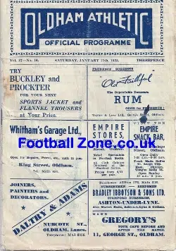 Oldham Athletic v Grimsby 1953 – To Clear