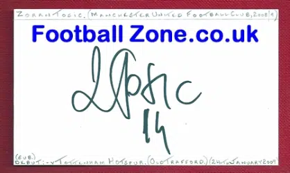 Manchester United Zoran Tosic Autograph