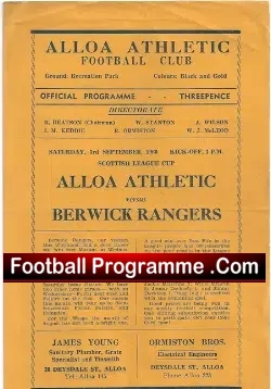 Alloa Athletic v Berwick Rangers 1960