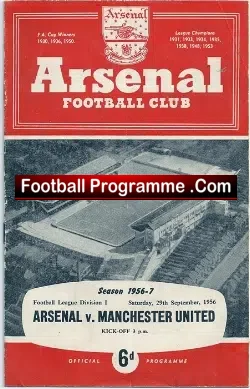 Arsenal v Manchester United 1956 – Ronnie Cope Debut
