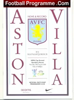 Aston Villa v FH Hafnarfjordur 2008 UEFA Cup Qualifying