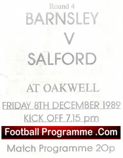 Barnsley v Salford 1989 - School Boys Match at Oakwell - football programme