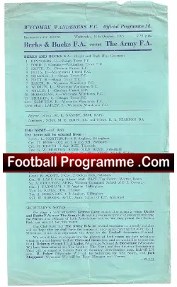 Bedford + Bucks v The Army 1968 – at Wycombe
