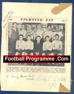 Boxing - Billy O'Doherty Boxing Autograph 1950's - signed programme