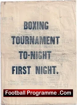 Boxing Programme 1st Night early 1900’s