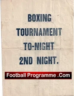 Boxing Programme 2nd Night early 1900’s