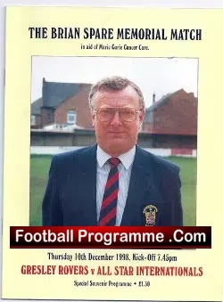 Brian Spare Gresley Rovers - Benefit Match Memorial Game 1998 - football programme