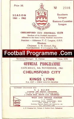 Chelmsford City v Kings Lynn 1961 – FA Cup