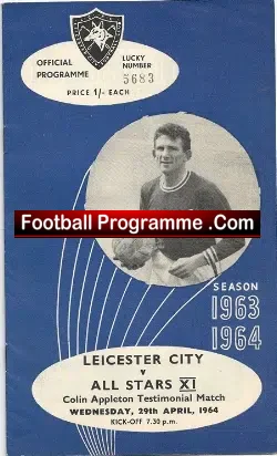 Colin Appleton Football Testimonial Benefit Leicester City 1964 - football programme