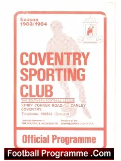 Coventry Sporting Club v Manchester United 1983