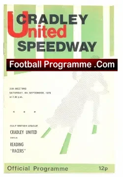 Cradley United Speedway v Reading 1976
