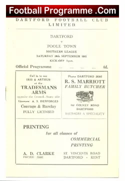 Dartford v Poole Town 1961
