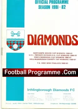 David Harris Testimonial Benefit Irthlingborough Diamonds 1981 - football programme