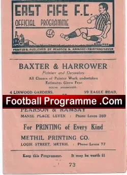 East Fife v Queen Of The South 1962