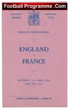 England v France 1956 – Amateur International at Dulwich