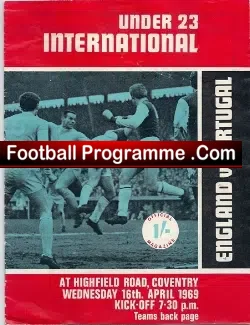 England v Portugal 1969 – Highfield Road Coventry
