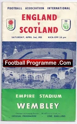 England v Scotland 1955 - Duncan Edwards Debut - football programme